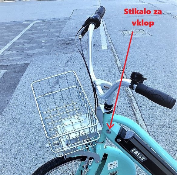Gumb za vklop električnega kolesa